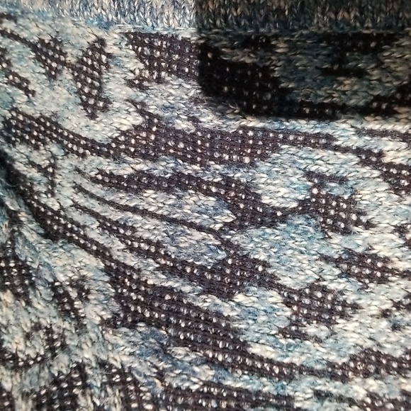 Christopher & Banks blue patterned long sleeve buttonless cardigan EUC sz XL - Picture 8 of 8